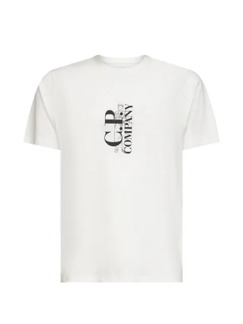 C.P. Company playera de canalé con logo estampado