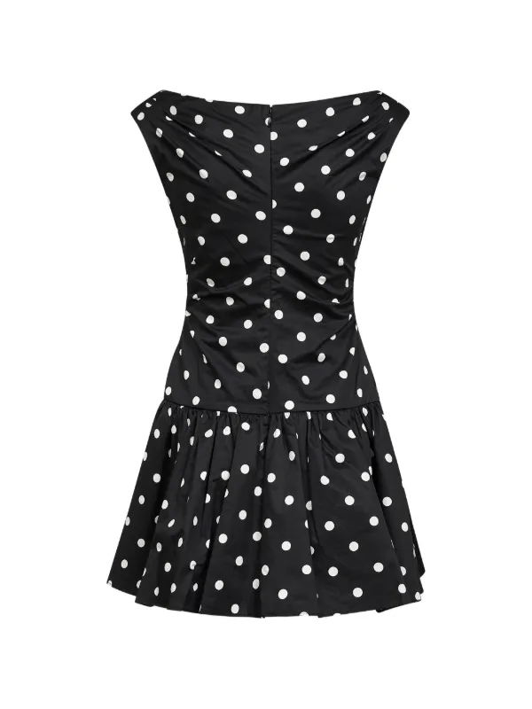 Self-Portrait polka-dot Midi Dress | Black | FARFETCH