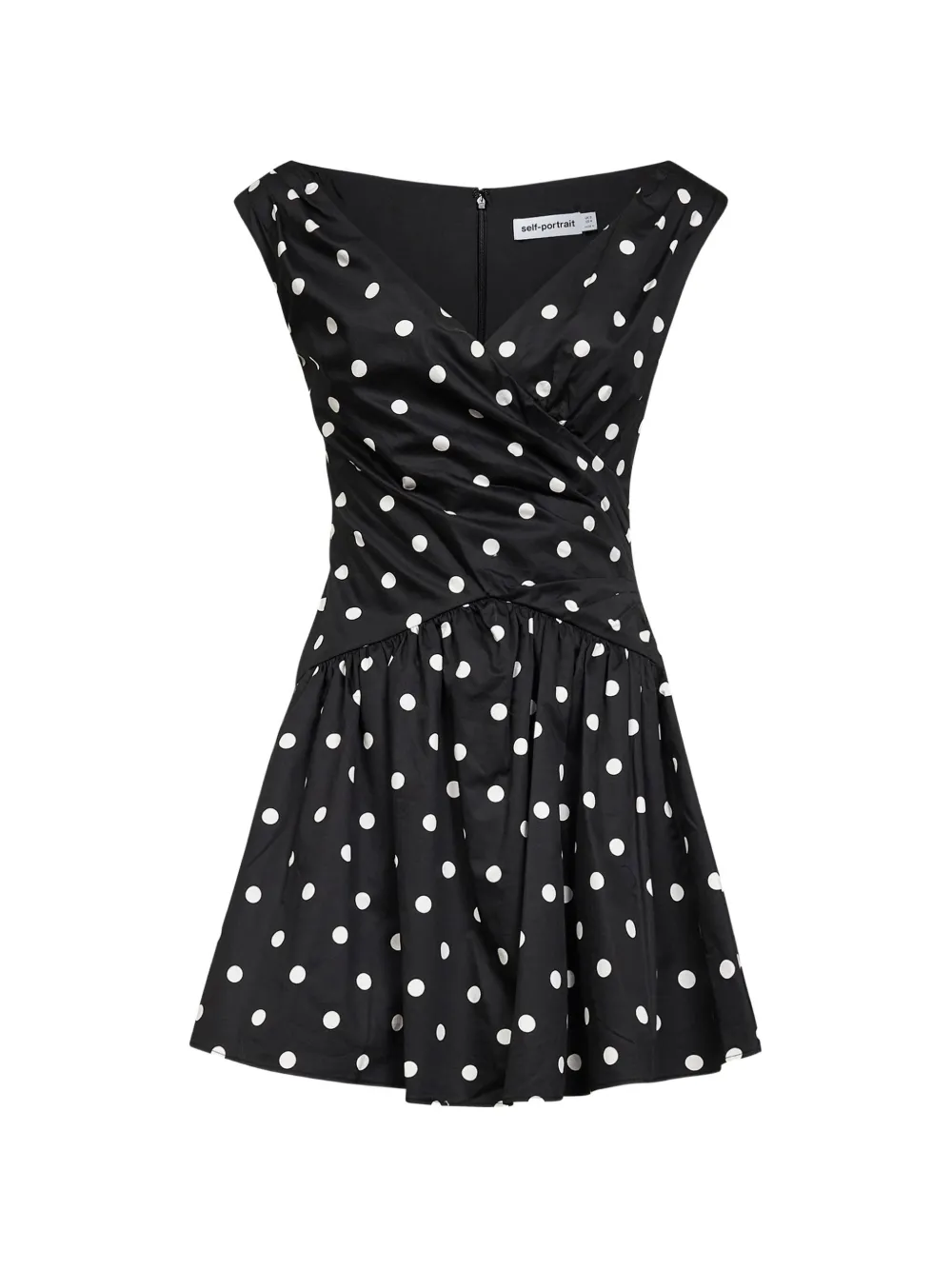 Self-Portrait polka-dot midi dress - Nero