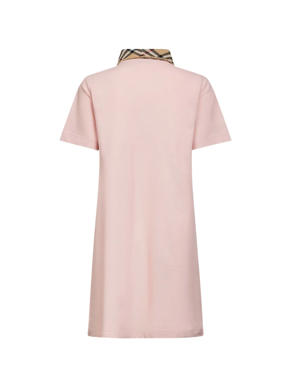 Burberry check-collar embroidered mini dress - Roze