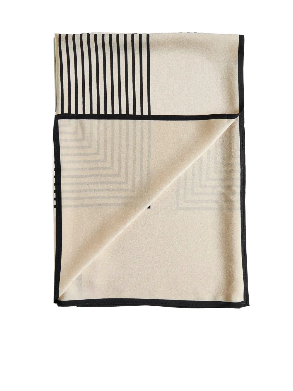 TOTEME striped geometric silk scarf - Beige
