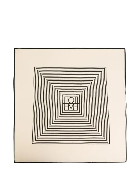 TOTEME striped geometric silk scarf