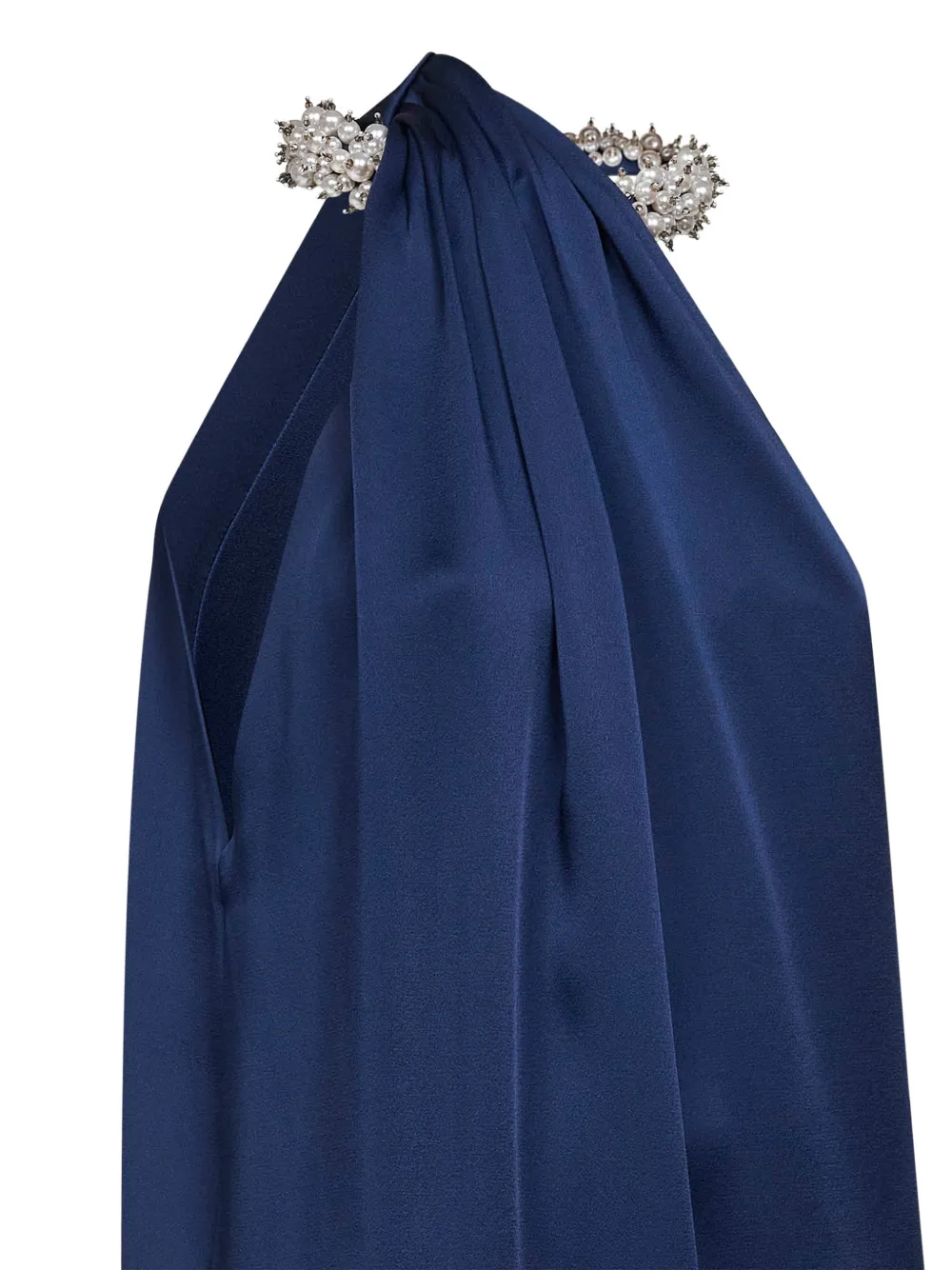 Stella McCartney asymmetric pearl-necklace mini dress - Blauw