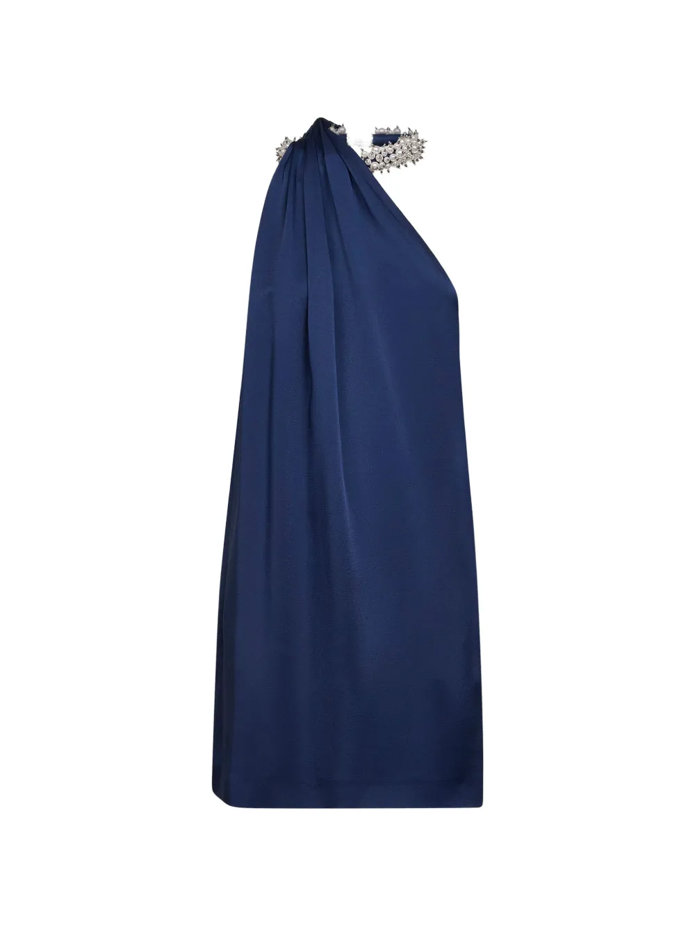 Stella McCartney asymmetric pearl-necklace mini dress - Blu