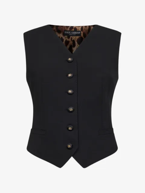 Dolce & Gabbana Gilet leopardato con scollo a V