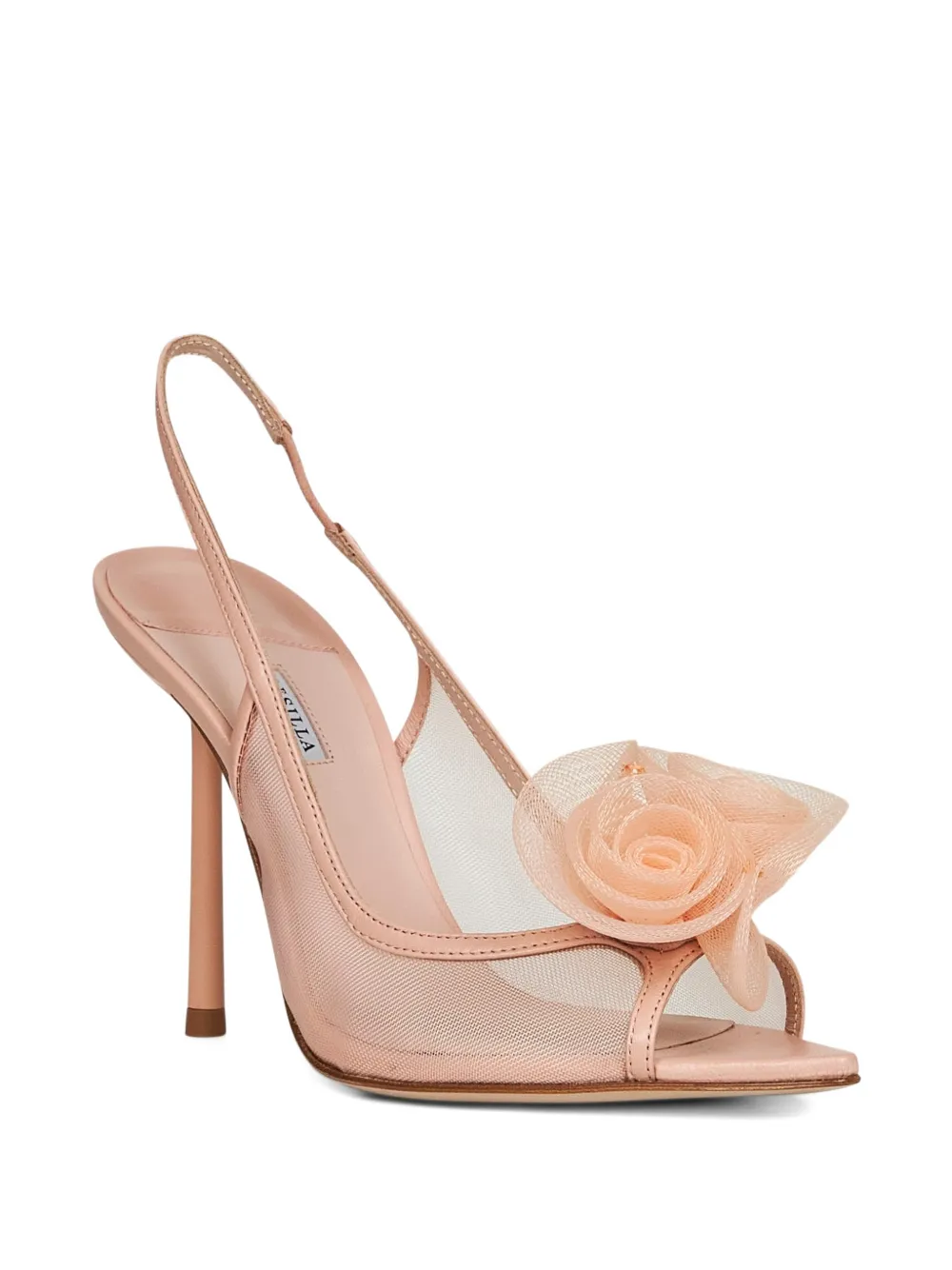 Le Silla rose-detail ankle-strap heeled sandals Beige