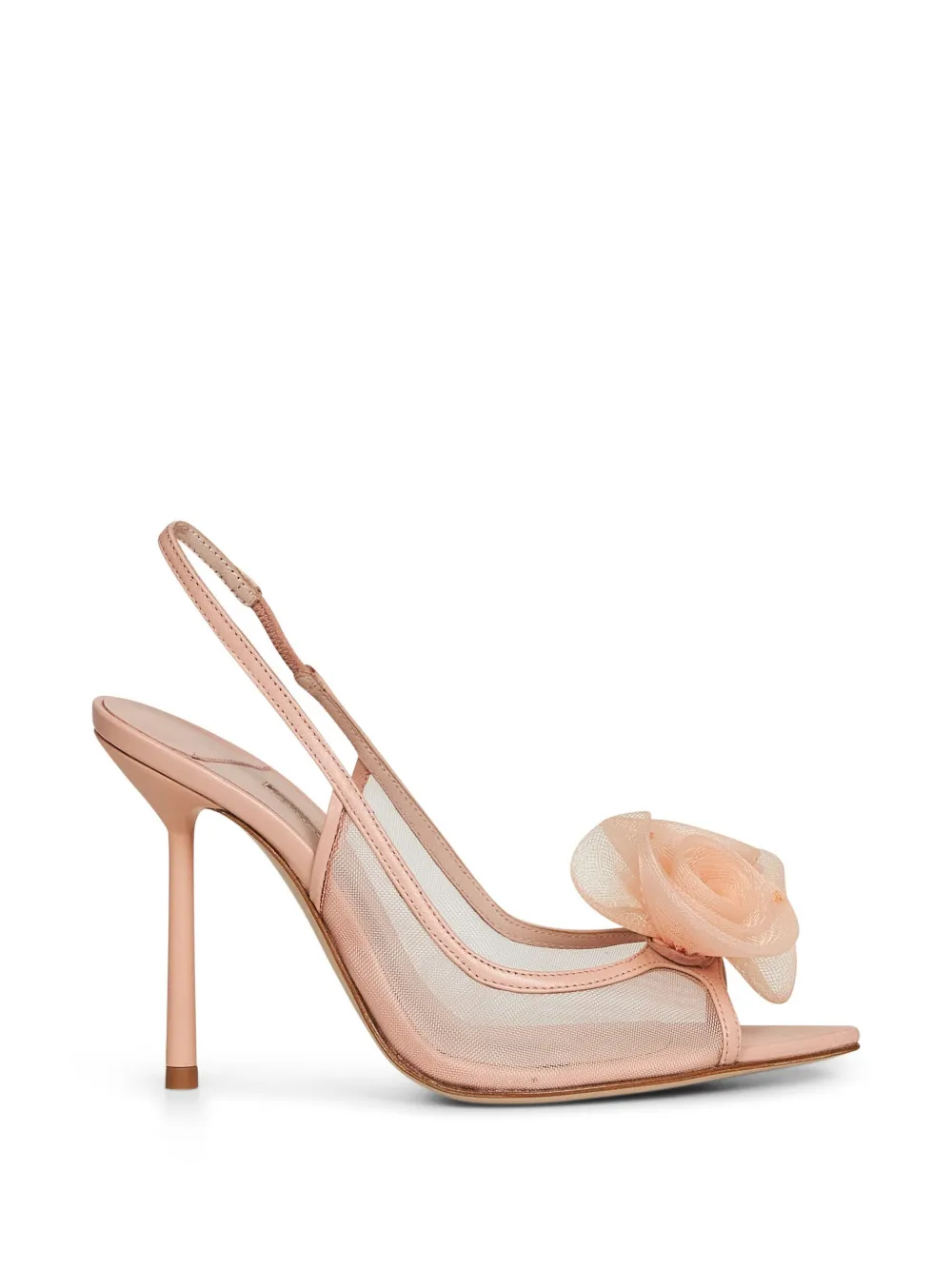 Le Silla rose-detail ankle-strap heeled sandals Beige