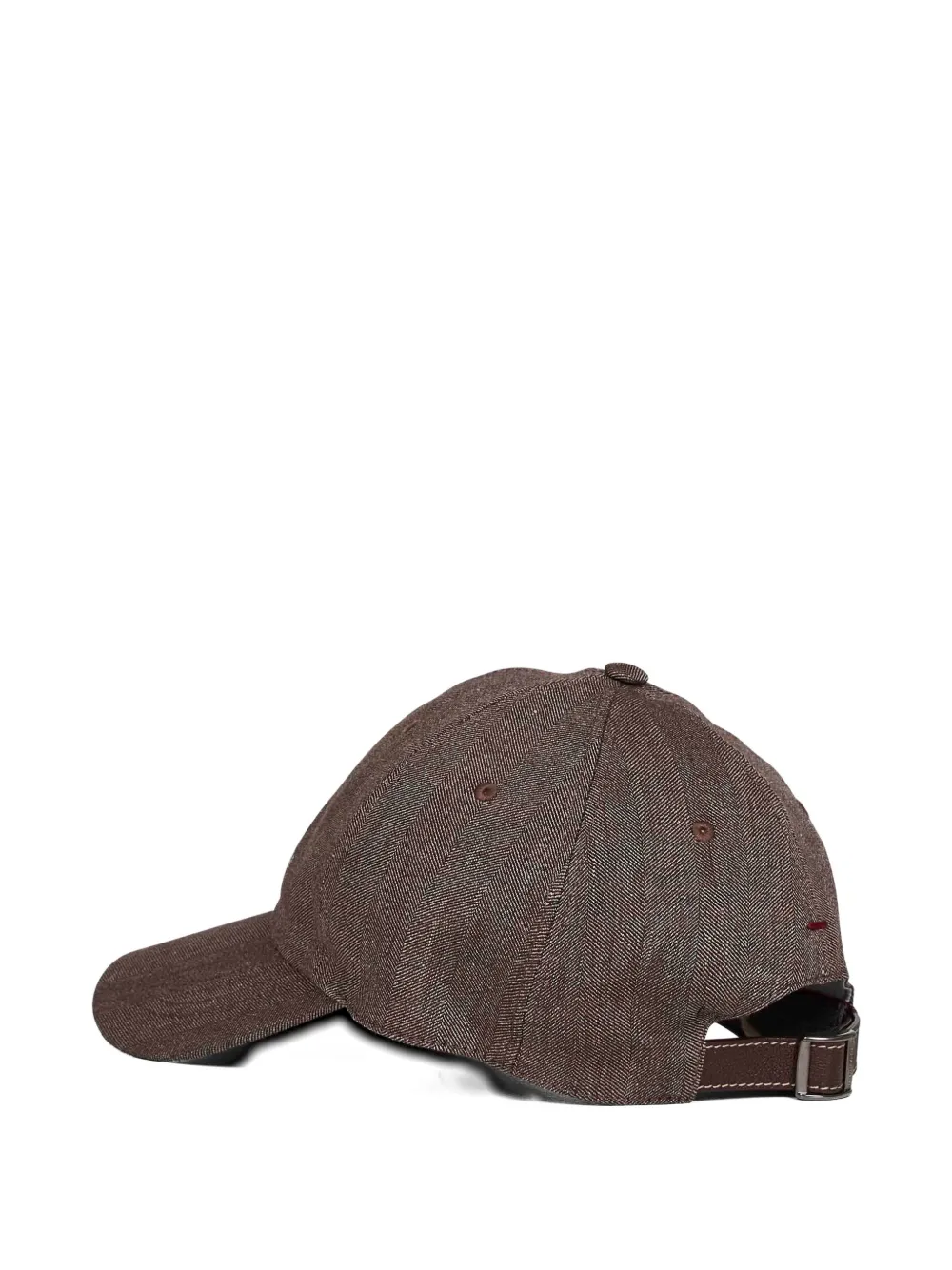 Brunello Cucinelli crest-embroidered panelled cap - Bruin