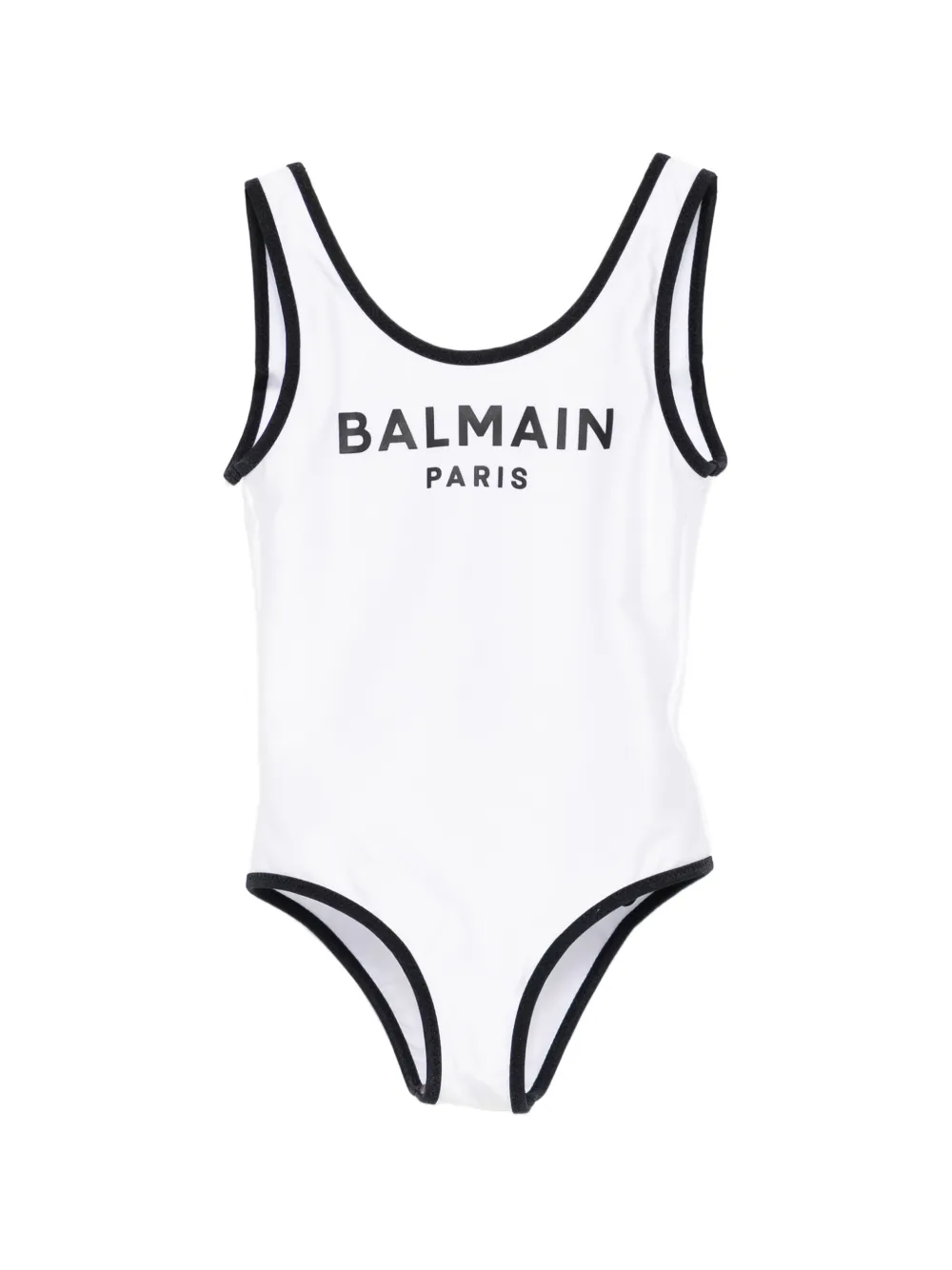 Balmain Kids printed swimsuit - Bianco