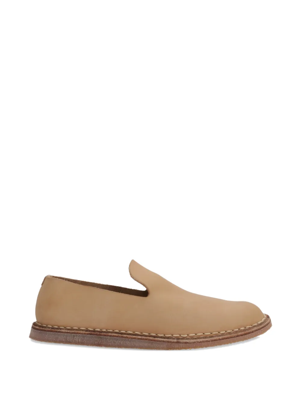 Guidi round-toe leather flat loafers - Toni neutri