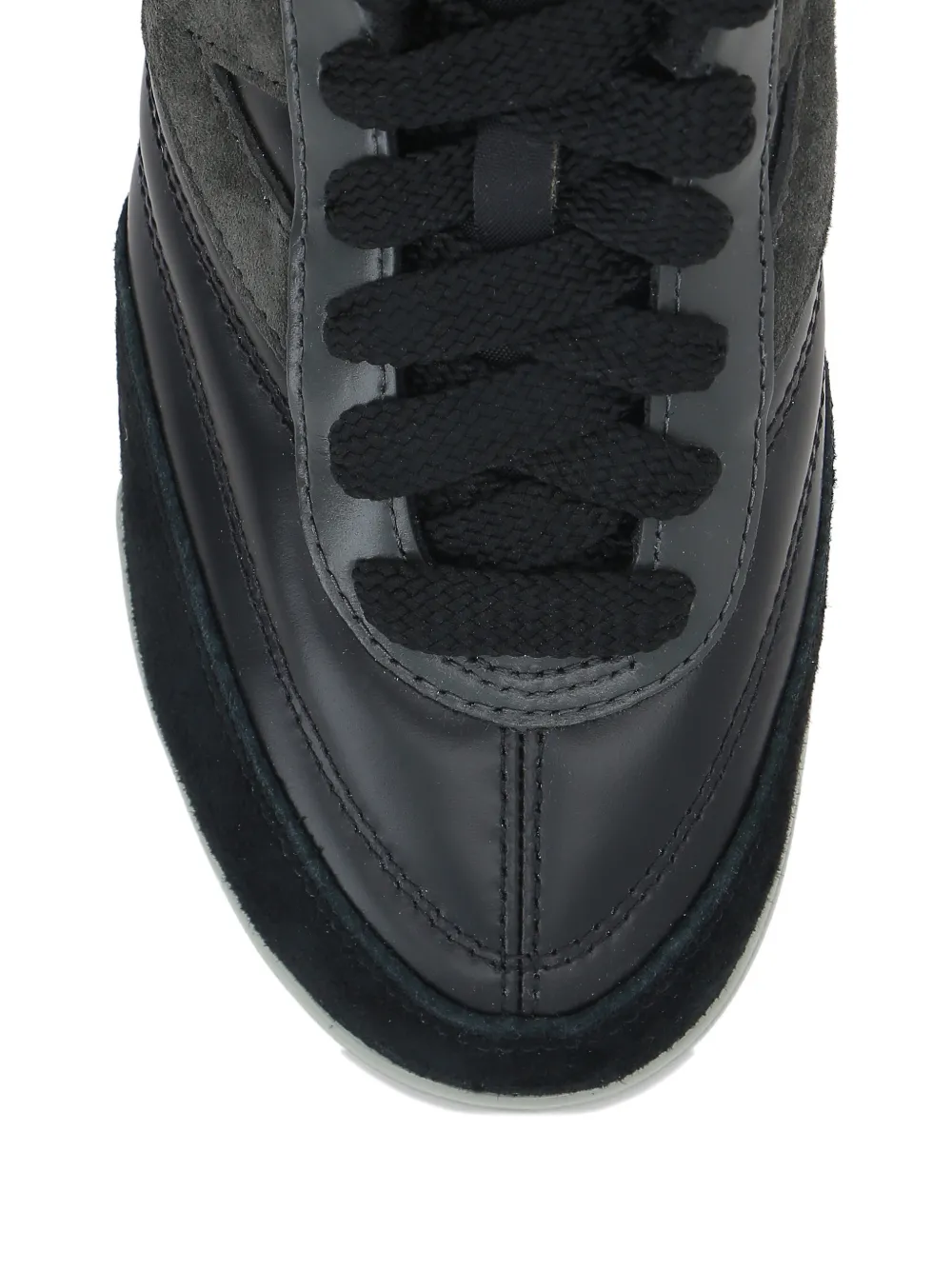 Junya Watanabe Soepele leren suède sneakers Zwart