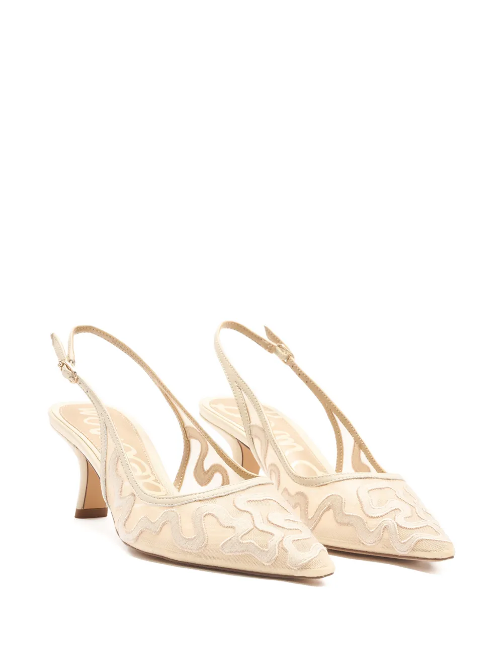 Sam Edelman Bianka slingback pumps met borduurwerk Beige