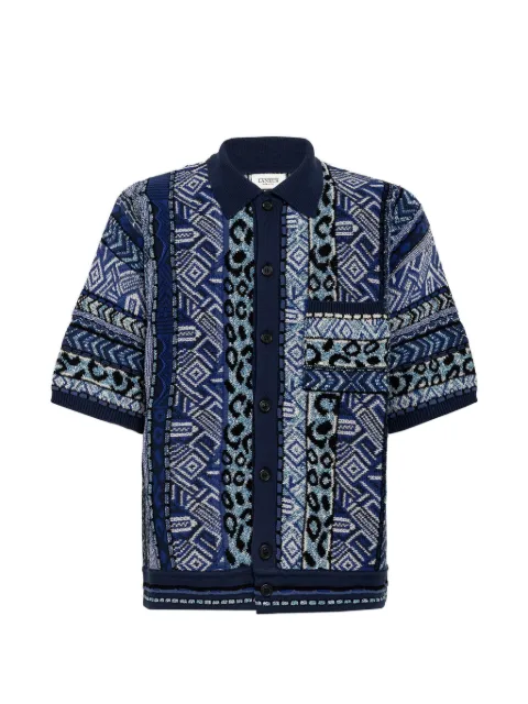 Laneus mönstrad stickad skjorta