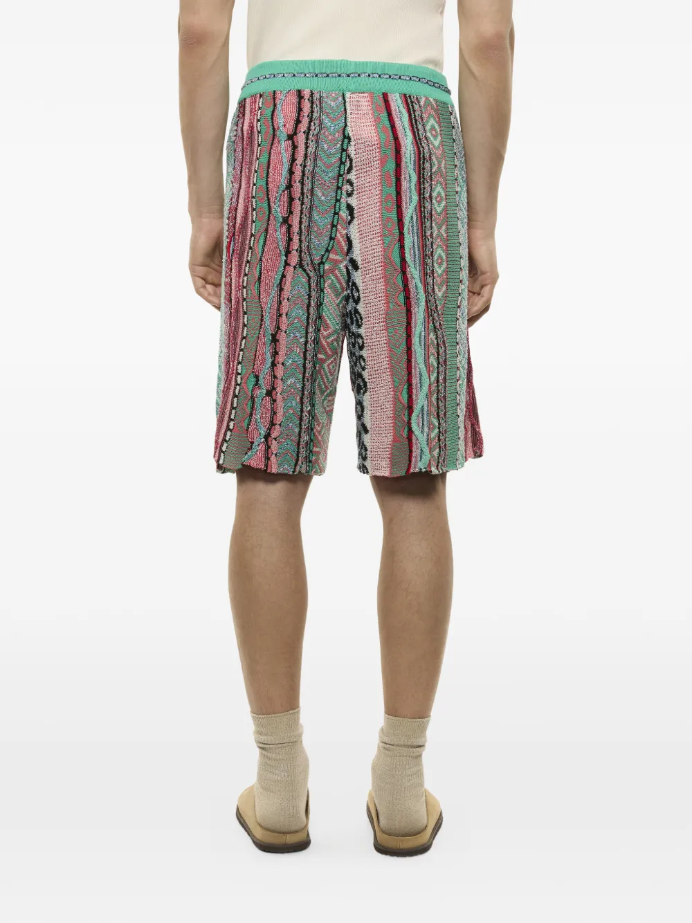 Laneus Knitted Patterned Shorts In Multi