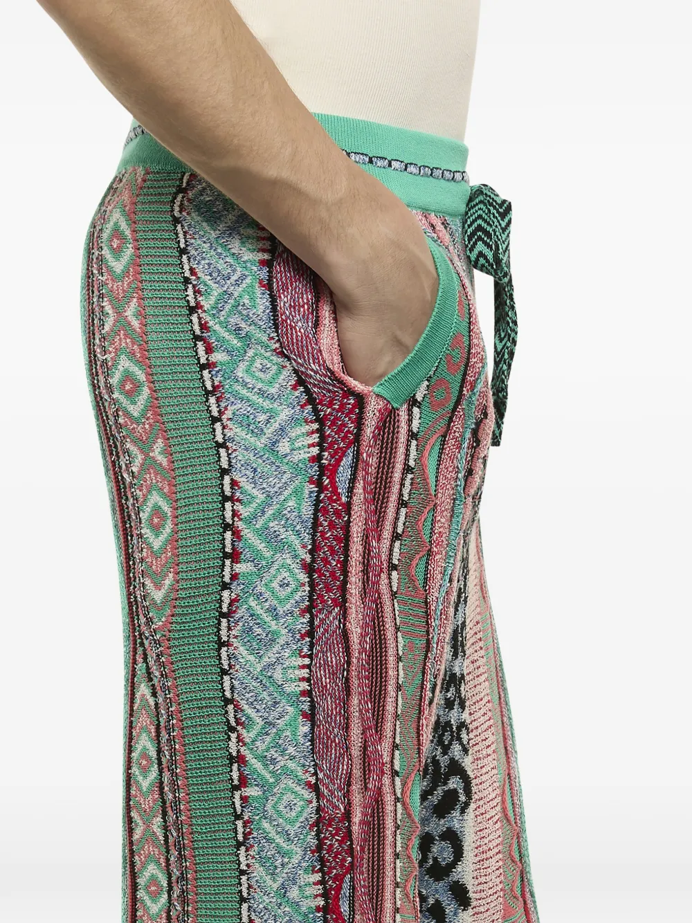 Laneus Knitted Patterned Shorts In Multi