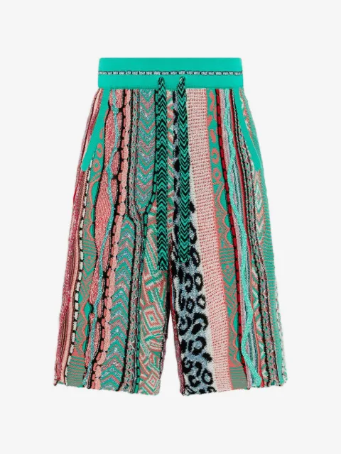 Laneus knitted patterned shorts