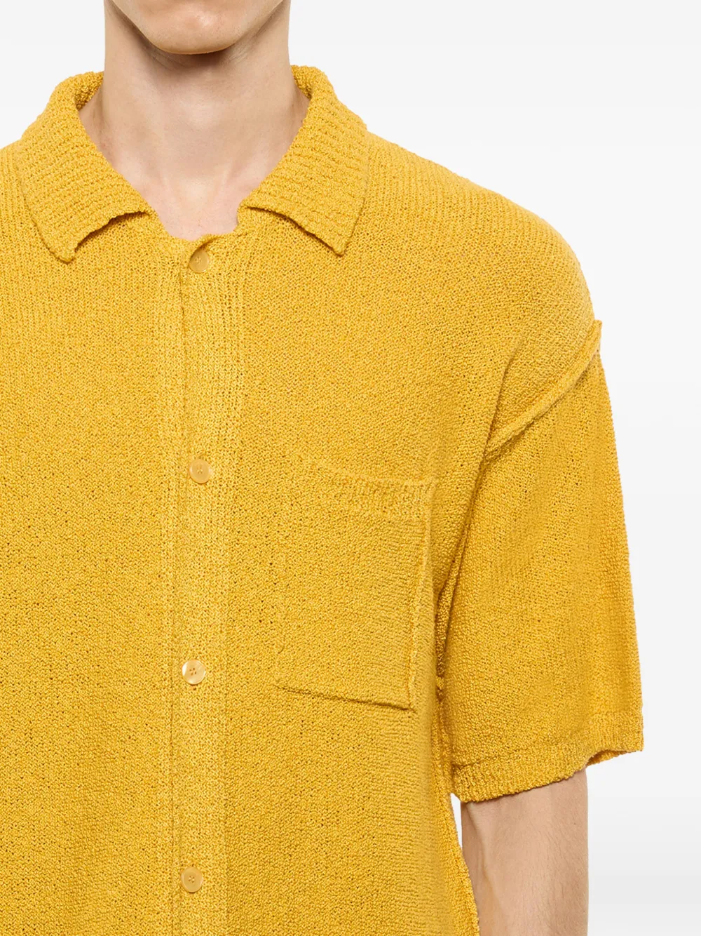 Laneus Gebreid boxy T-shirt Geel