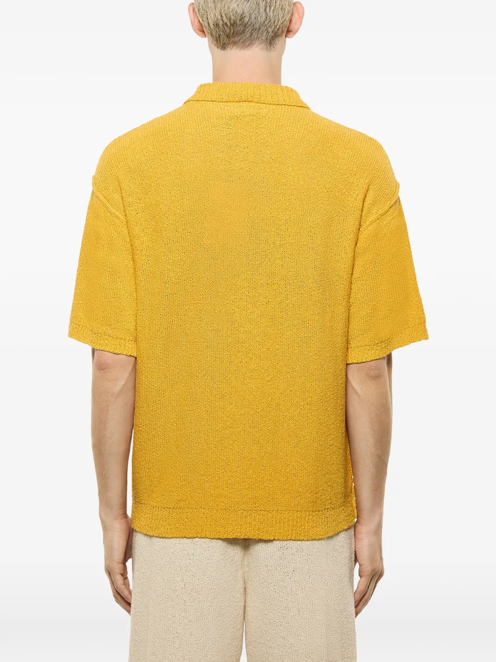 Laneus Gebreid boxy T-shirt Geel
