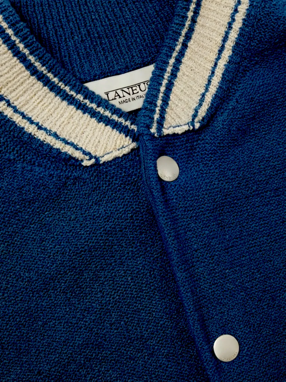  Laneus Knitted Bomber Jacket - Blue 