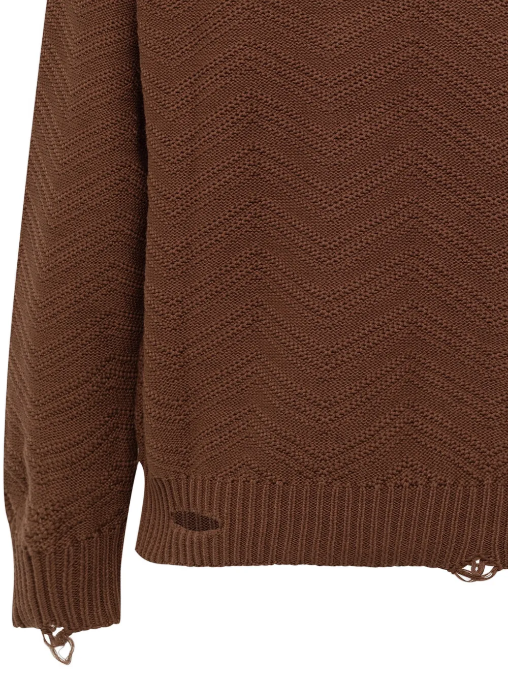  Laneus Pull à Col V Effet Usé - Marron 