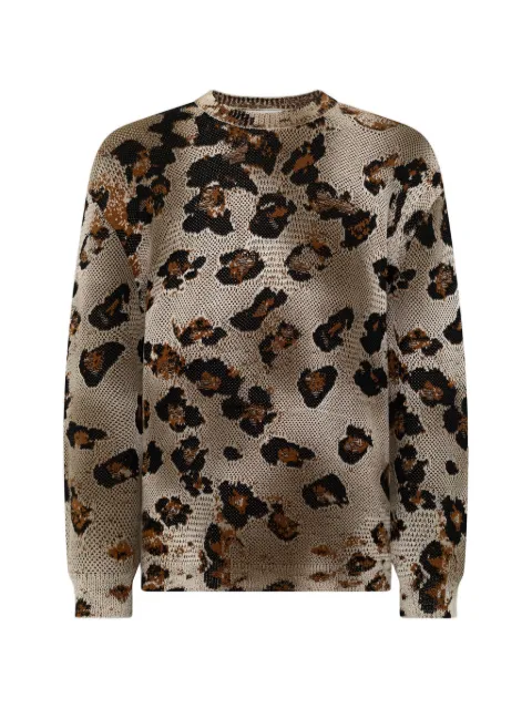 Laneus leopard print knitted jumper