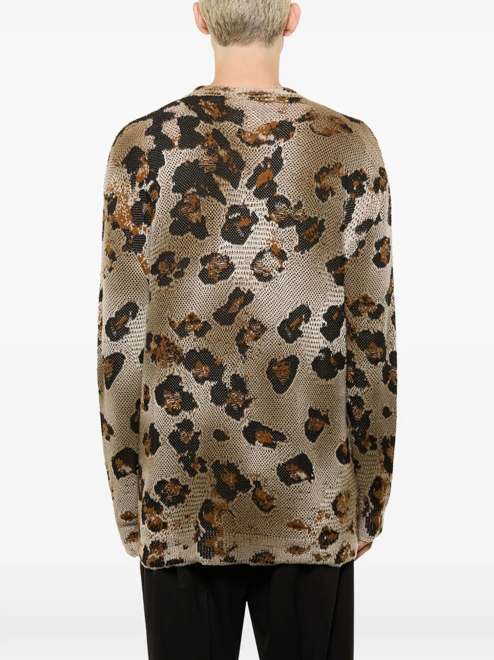Laneus Trui met luipaardprint Bruin
