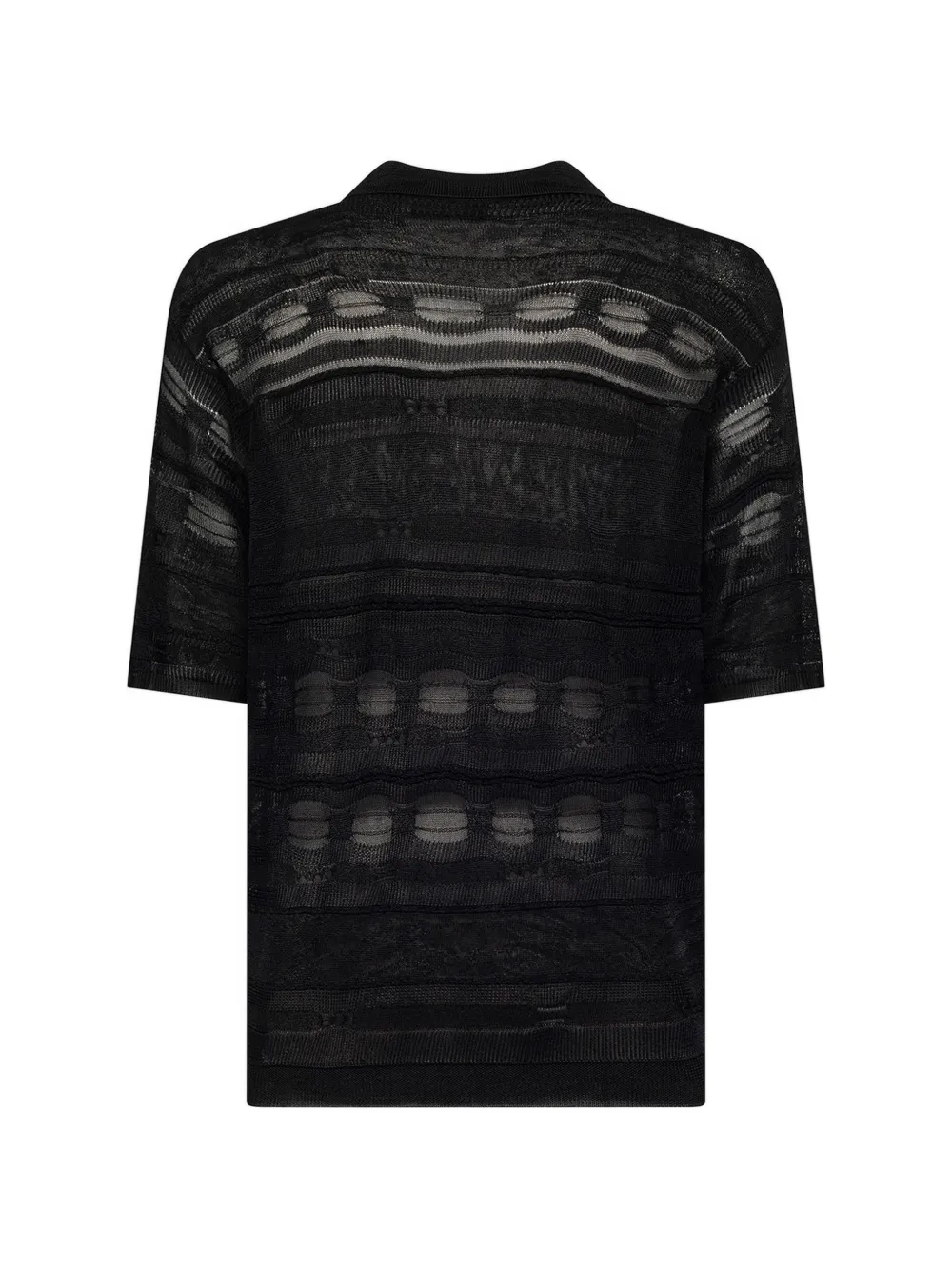 Laneus Gebreid poloshirt Zwart
