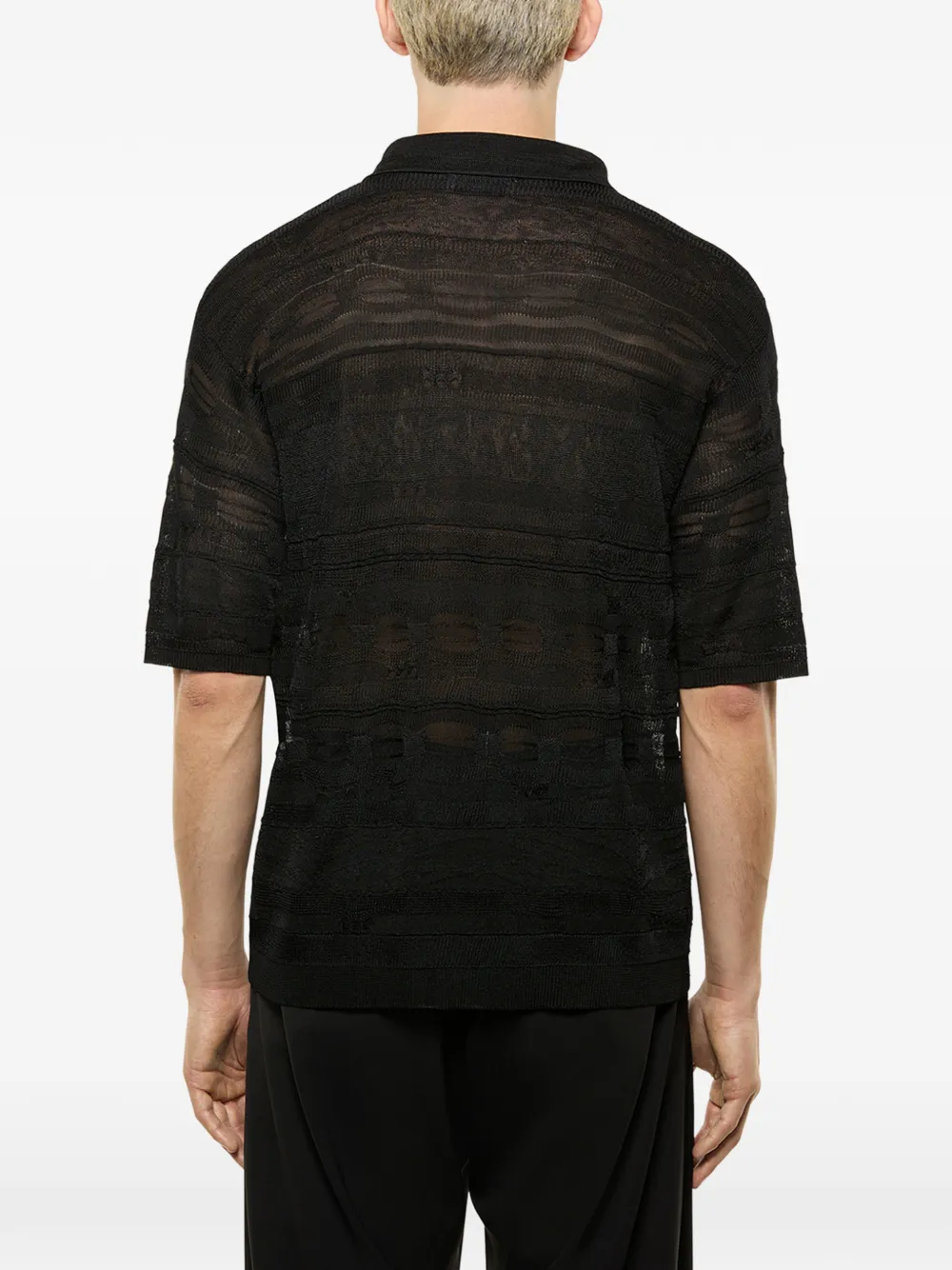 Laneus Gebreid poloshirt Zwart
