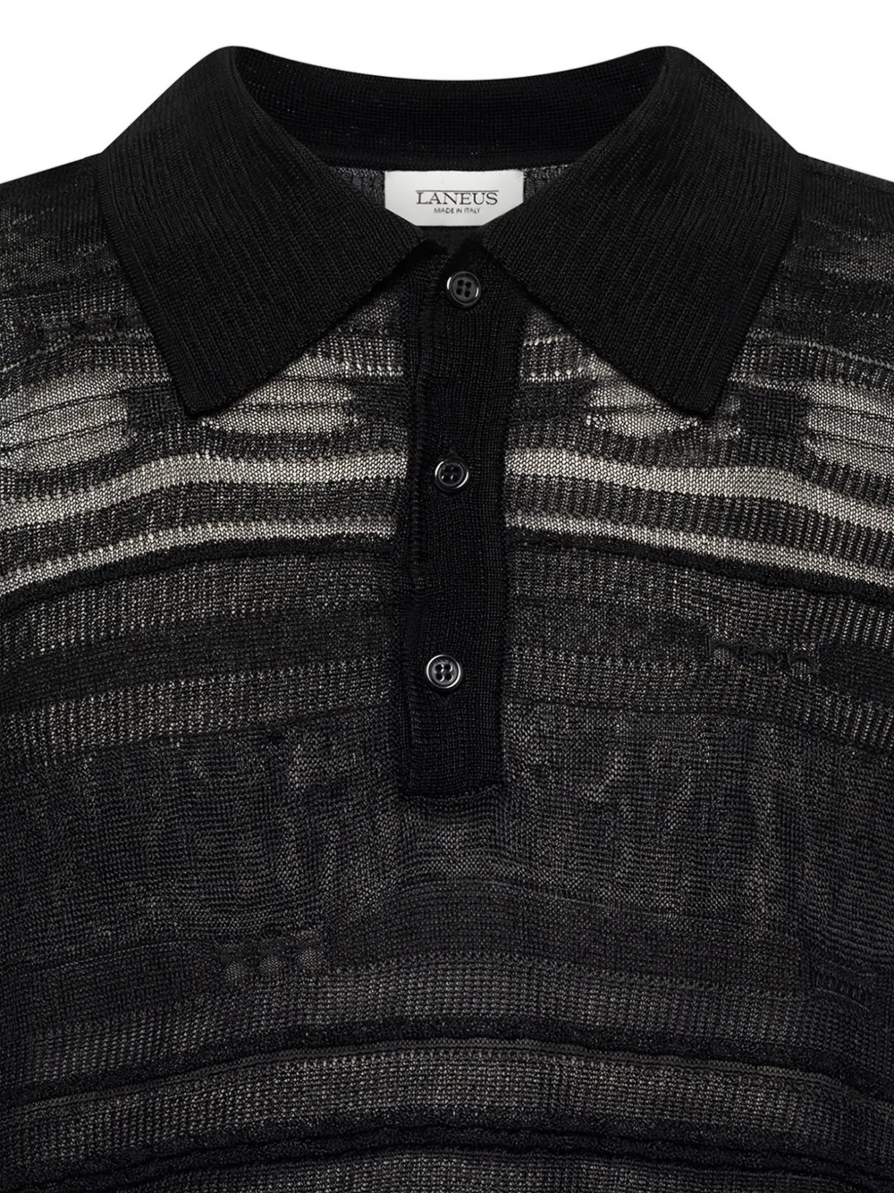Laneus Gebreid poloshirt Zwart
