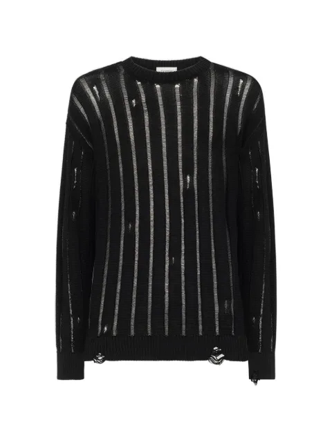 Laneus ripped striped jumper