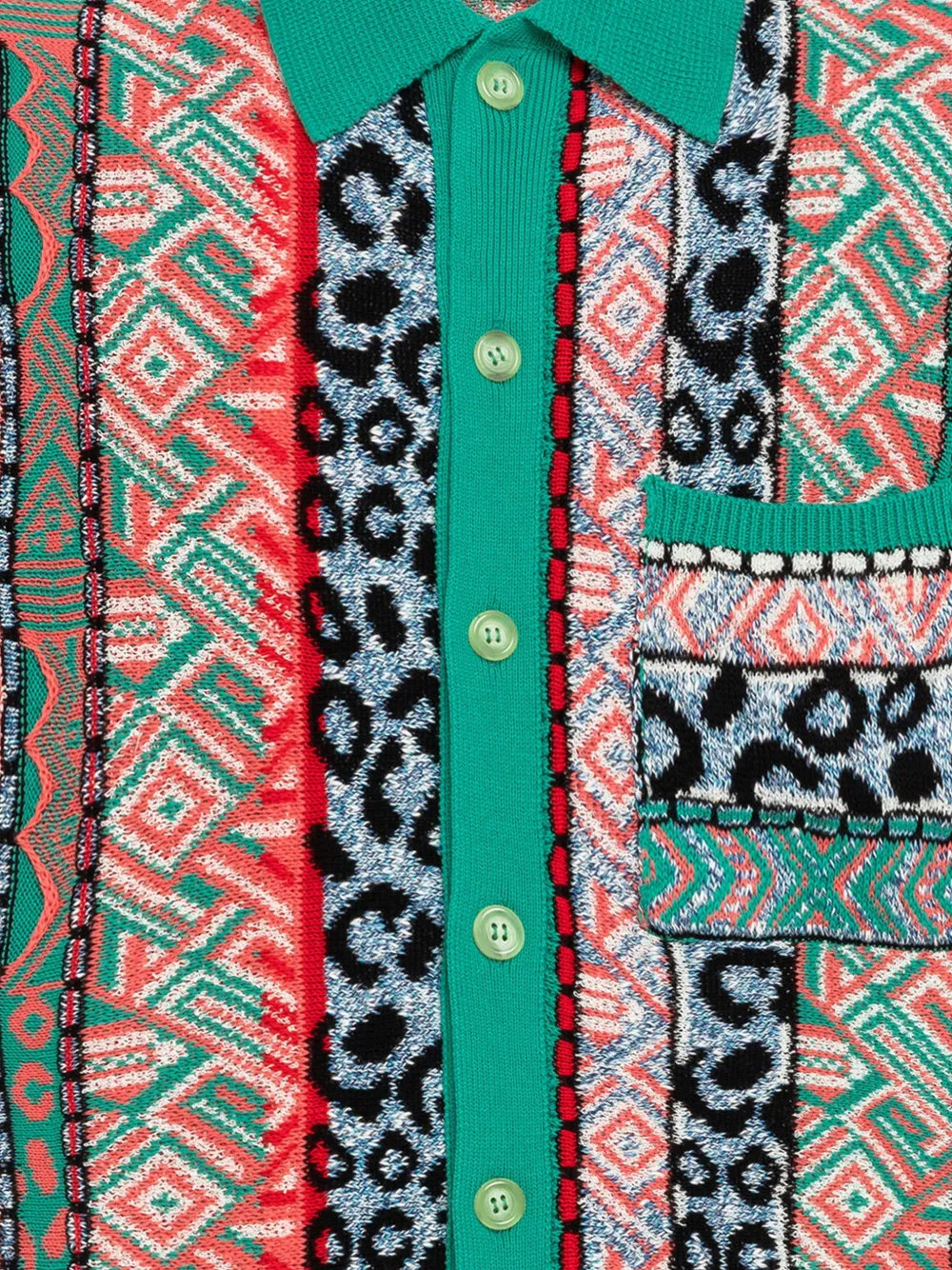  Laneus Patterned Knitted Shirt - Green 