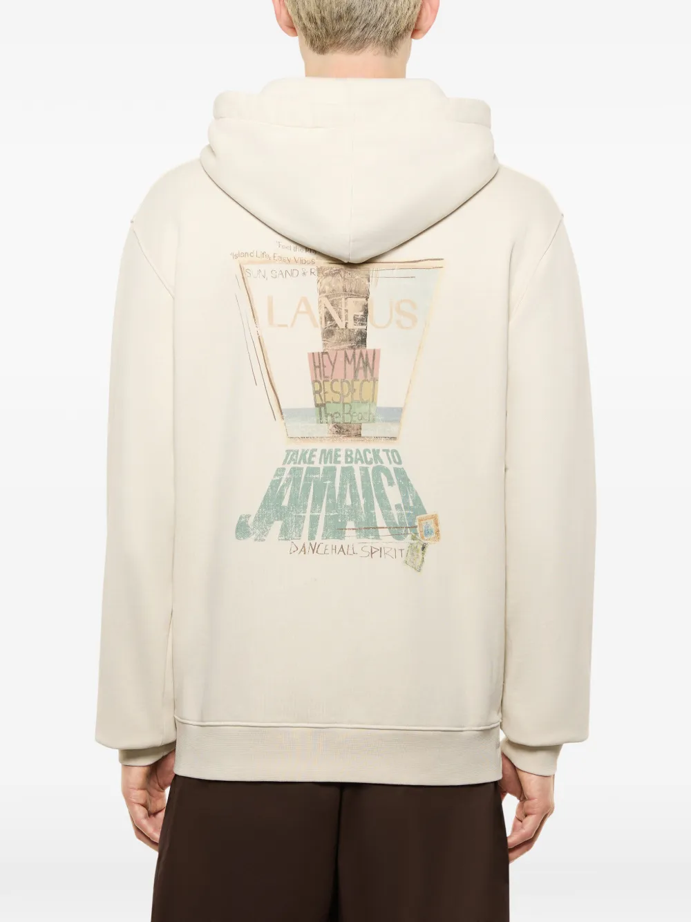  Laneus Print Hooded Sweatshirt - Neutrals 