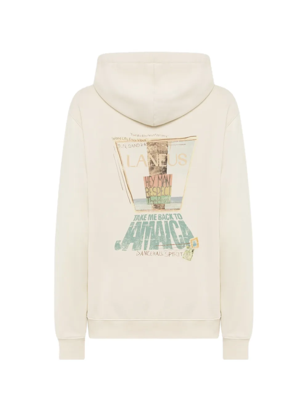 Laneus Sweater met capuchon en rits Beige