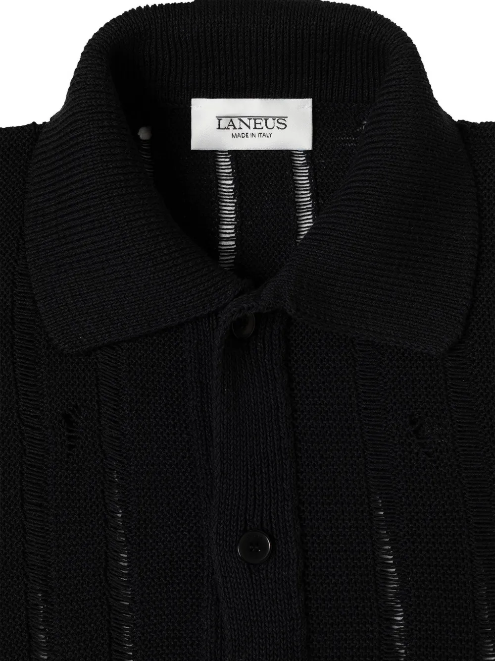 Laneus Gebreid vest met polokraag Zwart