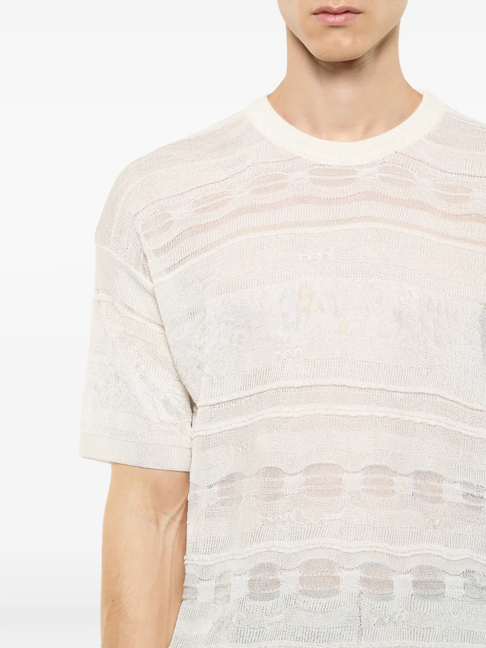 Laneus Gebreid T-shirt Wit