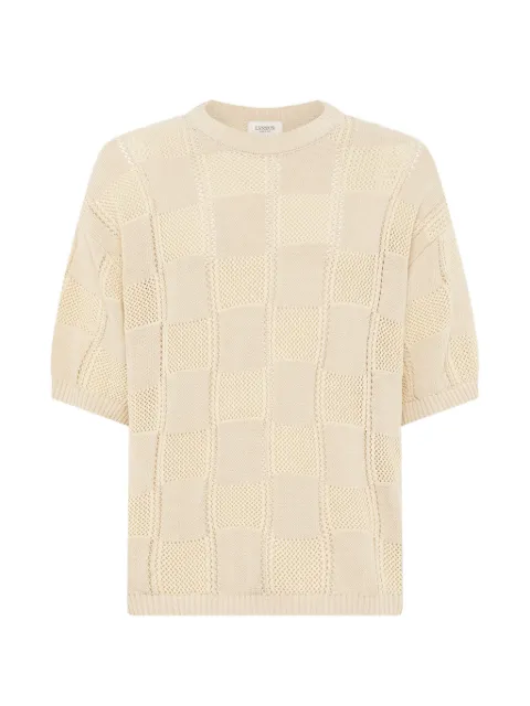 Laneus knitted check T-shirt