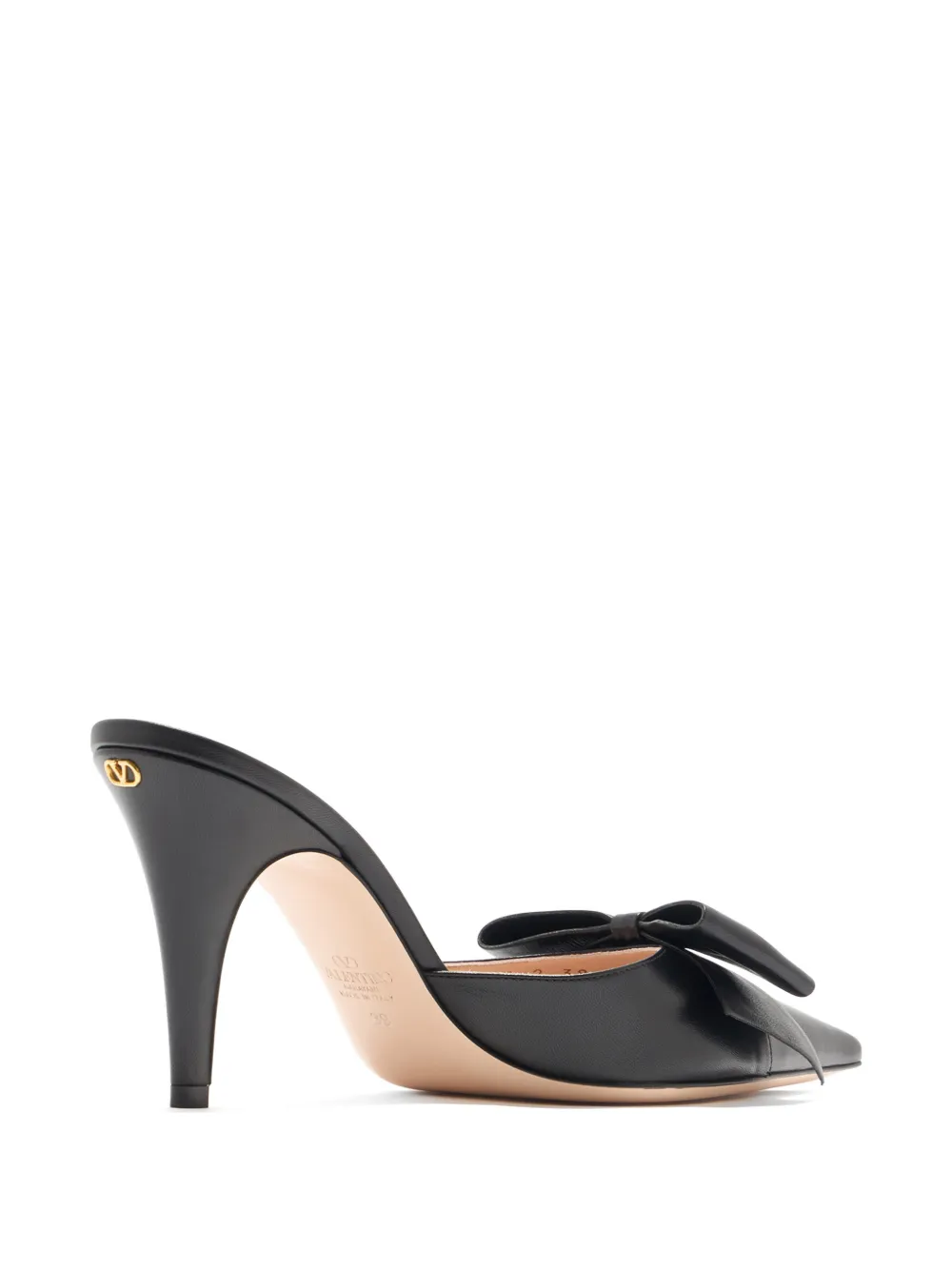 Valentino Garavani Leren muiltjes met strikdetail Zwart