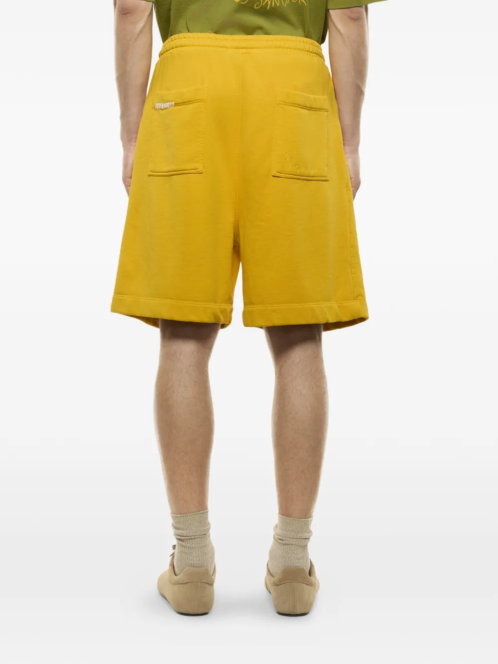  Laneus Drawstring Fleece Shorts - Yellow 