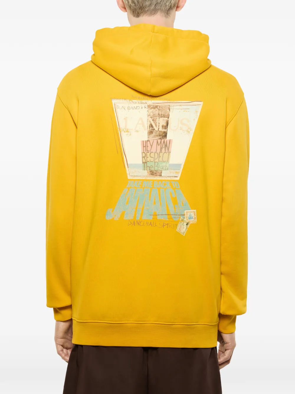 Laneus Hoodie met print Geel