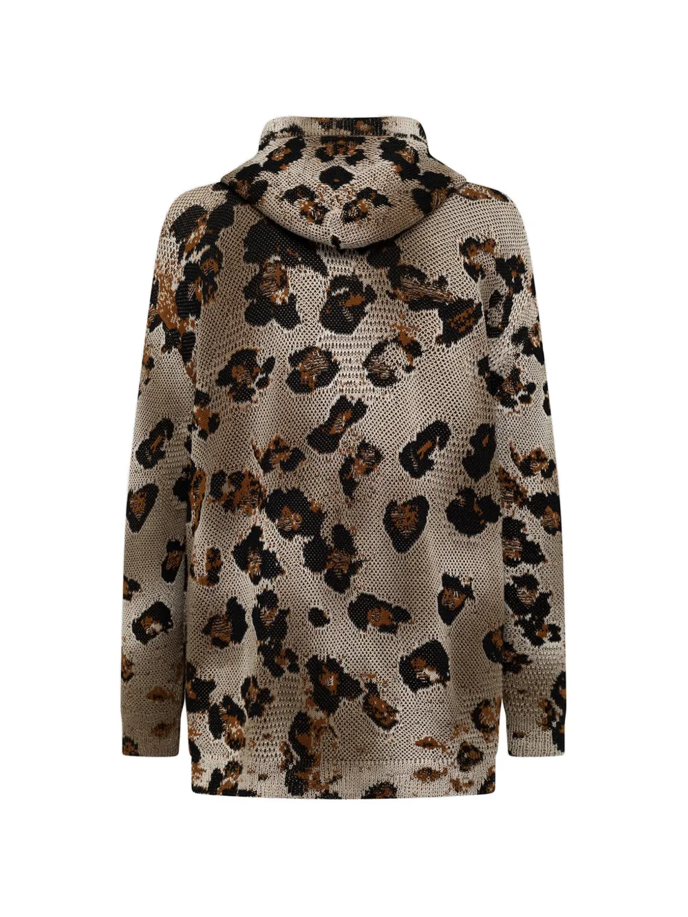 Leopard-Print Hooded Cardigan