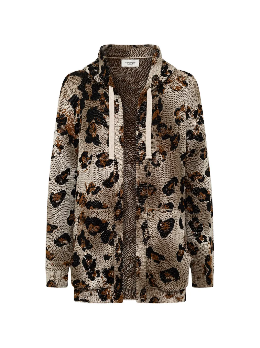 Laneus Cardigan mit Leoparden-Print - Braun