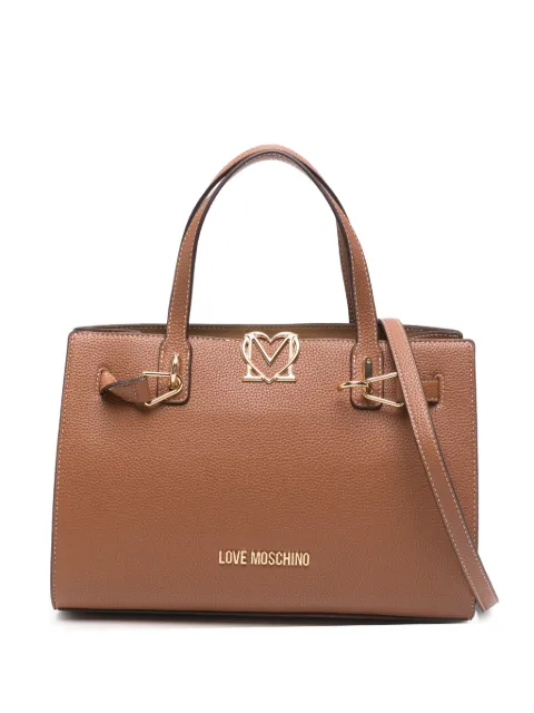 Love Moschino tote con placa del logo