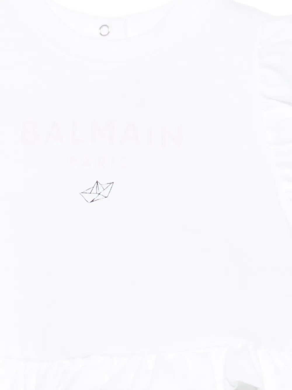  Balmain Kids Ruffled-hem T-shirt - White 