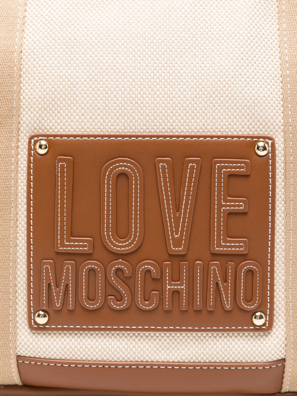 Love Moschino Heuptas met logoplakkaat Beige