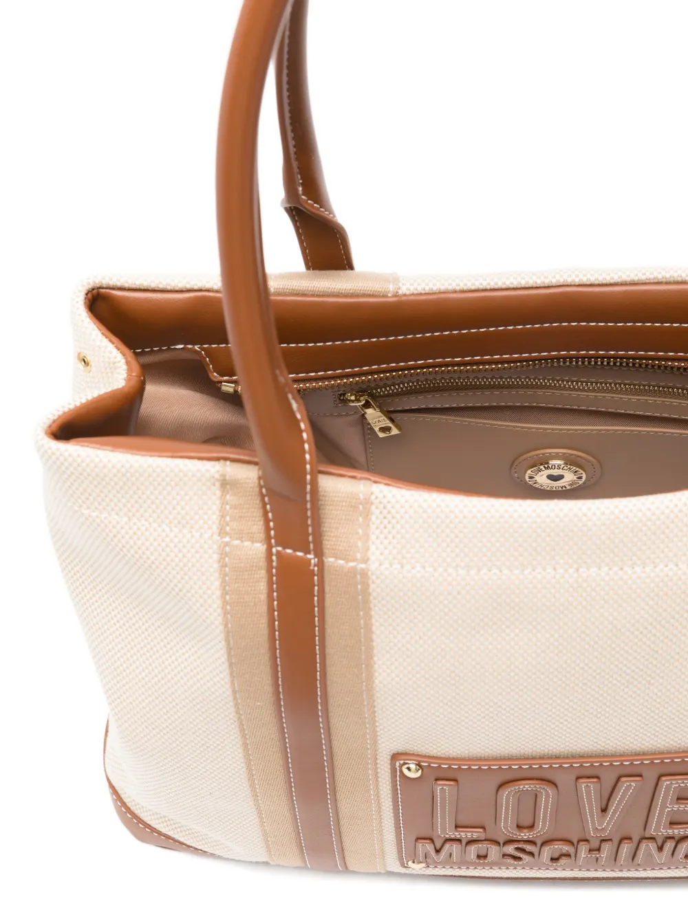 Love Moschino Heuptas met logoplakkaat Beige