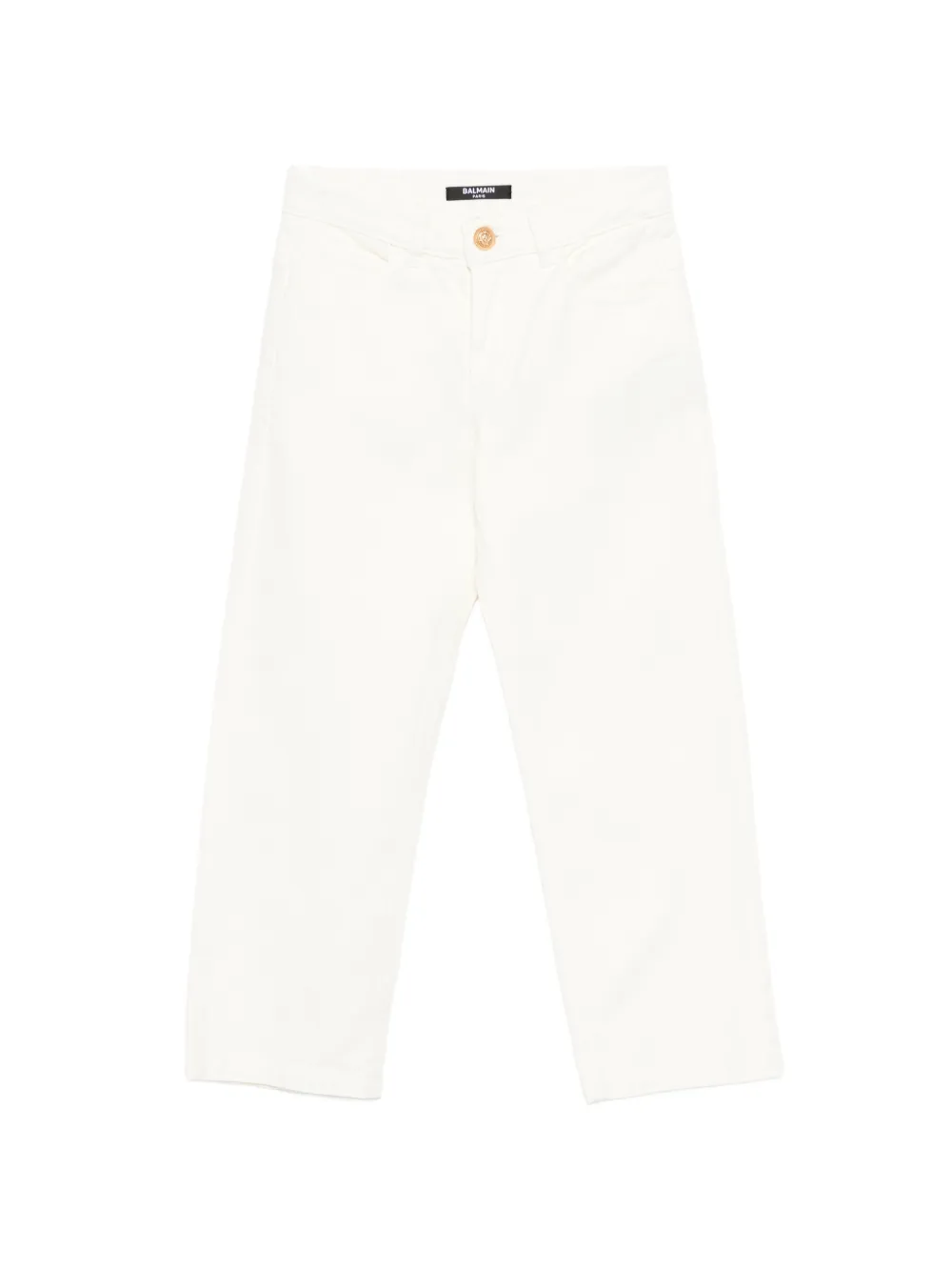 Balmain Kids button-embellished jeans - Bianco