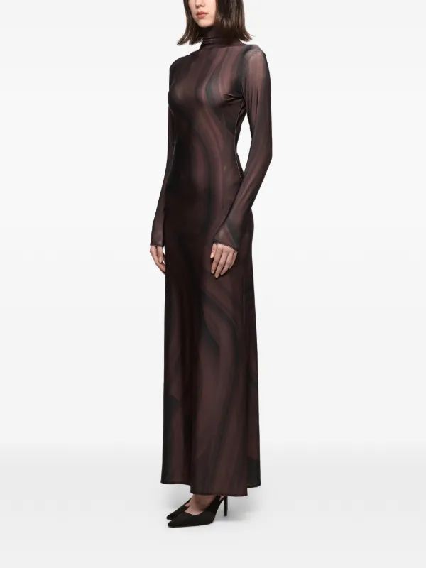 maxi body print dress Larisa Body Print Knit Maxi Dress  FINESSE