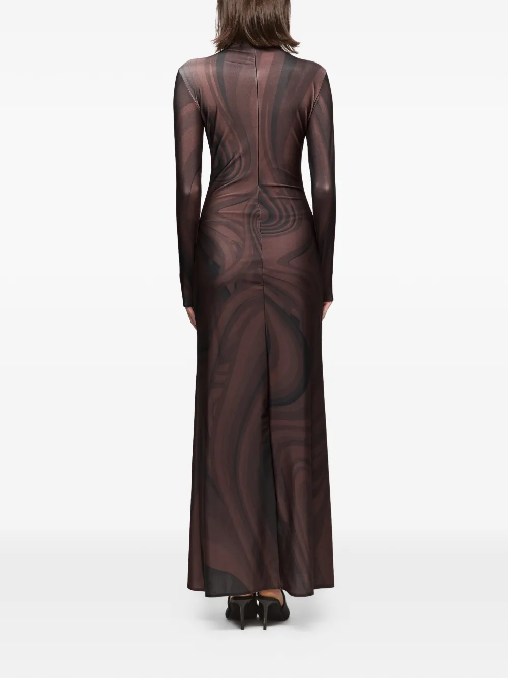 Atu Body Couture Maxi-jurk met col Bruin