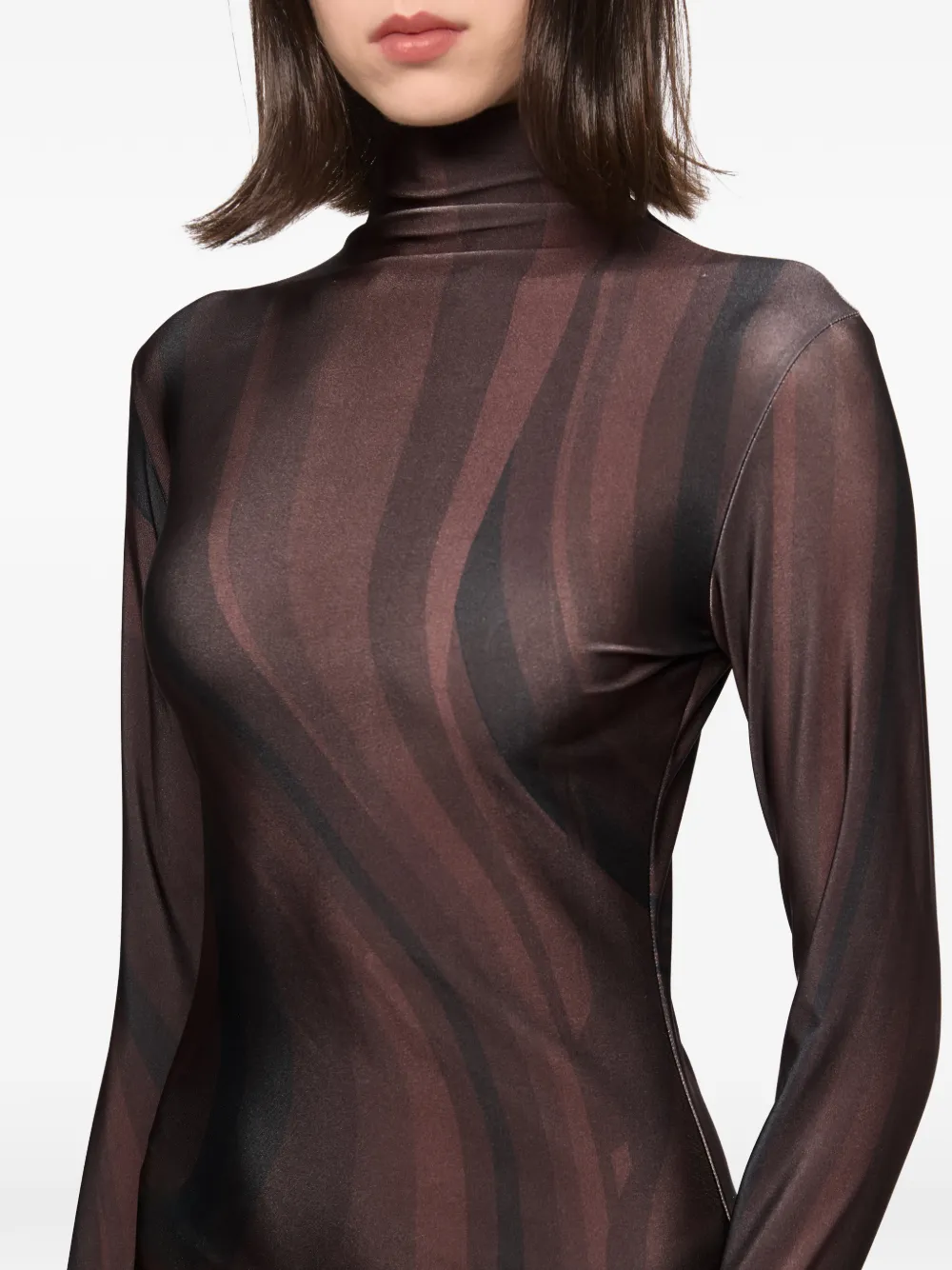 Atu Body Couture Maxi-jurk met col Bruin