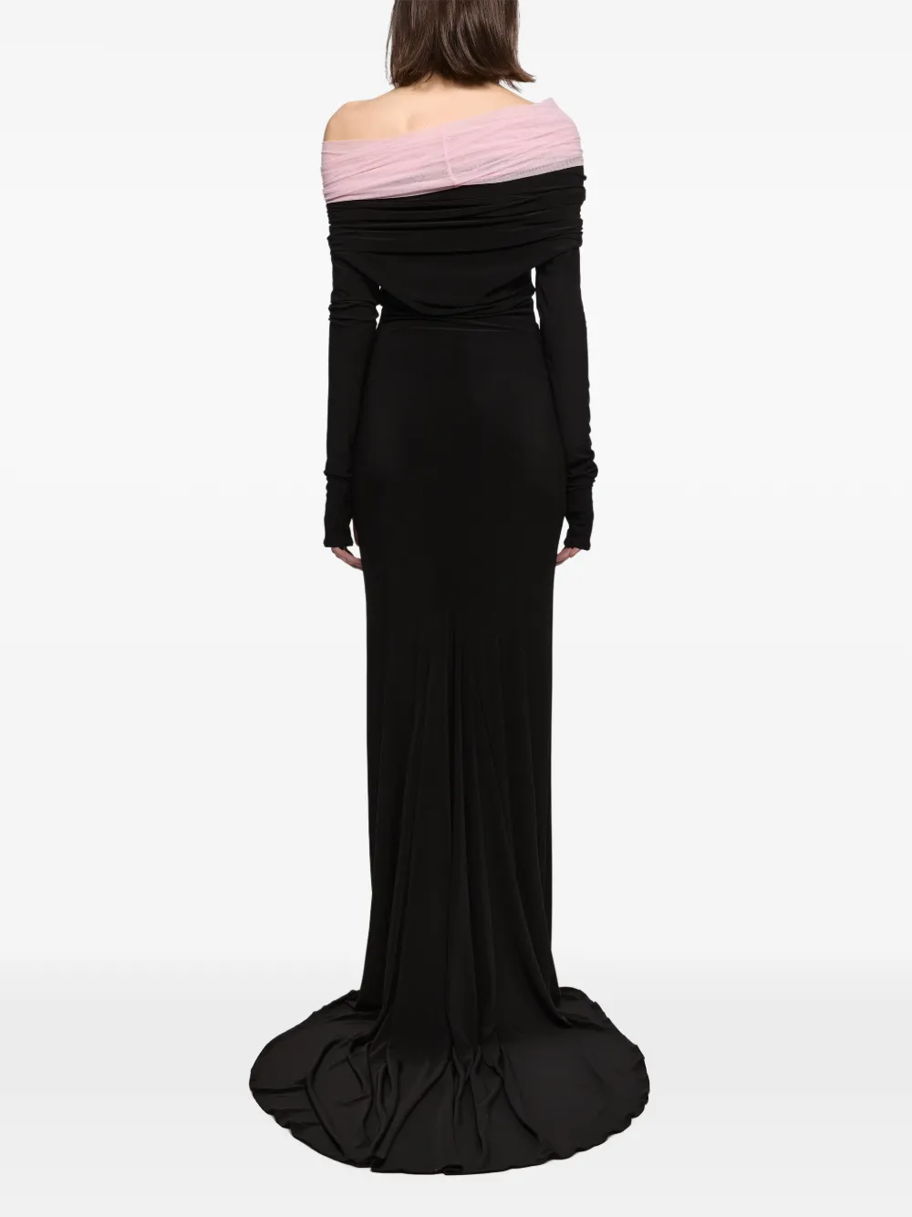 Atu Body Couture Crown off-shoulder maxi-jurk Zwart